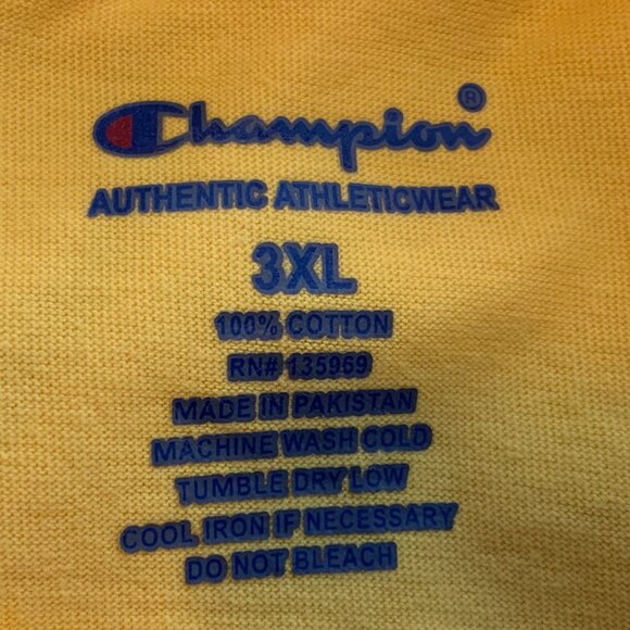 Champion Men's Big & Tall Double-Script Logo Graphic T-Shirt, Yellow, 3XL - Picture 6 of 6